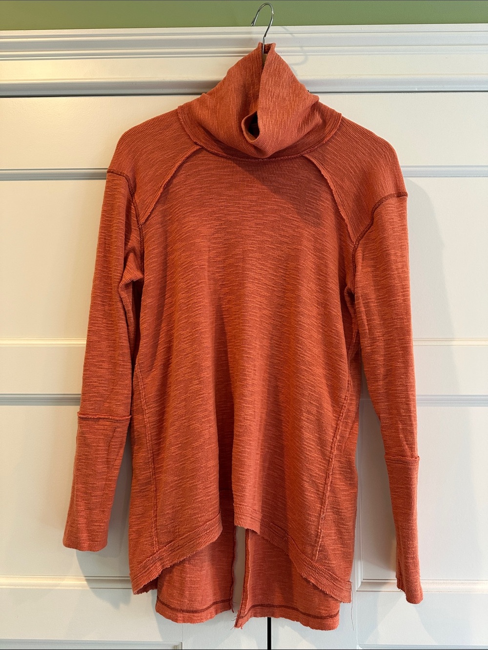 We The Free Burnt Orange Cowl Neck Tunic Sweater